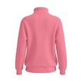 thumbnail image 6 of CFLVAEK Half Zip Sweatshirt for Women Solid Color Lapel Workout Sweatshirts Casual Long Sleeve Fall Pullovers Pink M, 6 of 7