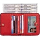 thumbnail image 3 of Cartera de bolsillo de cuero genuino de lujo plegable pequeña y compacta con bloqueo Rfid para mujer Mini monedero para mujer con ventana de identificación, rojo, 3 of 5