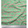 thumbnail image 1 of Soimoi Rayon Crepe Fabric Grass & Flamingo Bird Print Sewing Fabric Yard 46 Inch Wide, 1 of 3