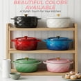 thumbnail image 2 of Ktaxon 7.5QT Enameled Cast Iron Dutch Oven with Upgraded Textured Handles, Oval Geometric Design, Oven Safe to 500°F, Blush Pink, 2 of 13