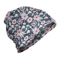 thumbnail image 1 of Floral Unisex Beanie, Garden Scene in Pastel Tones, Hiking Outdoors, Slate Blue Pink, by Ambesonne, 1 of 1