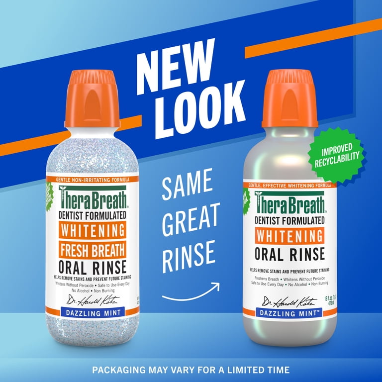 TheraBreath Whitening Mouthwash, Dazzling Mint photo 2