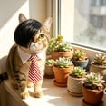 thumbnail image 6 of Pet Wig with Ties Funny Hairpiece Bowtie for Cats Dogs Party Photo Prop,Red, 6 of 6