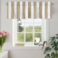 thumbnail image 3 of Valances for Windows Modern Minimalist Stripe Art Rod Pocket Short Curtain for Bathroom Living Room Bedroom Khaki and White Line 1 Panel 42x12in, 3 of 9