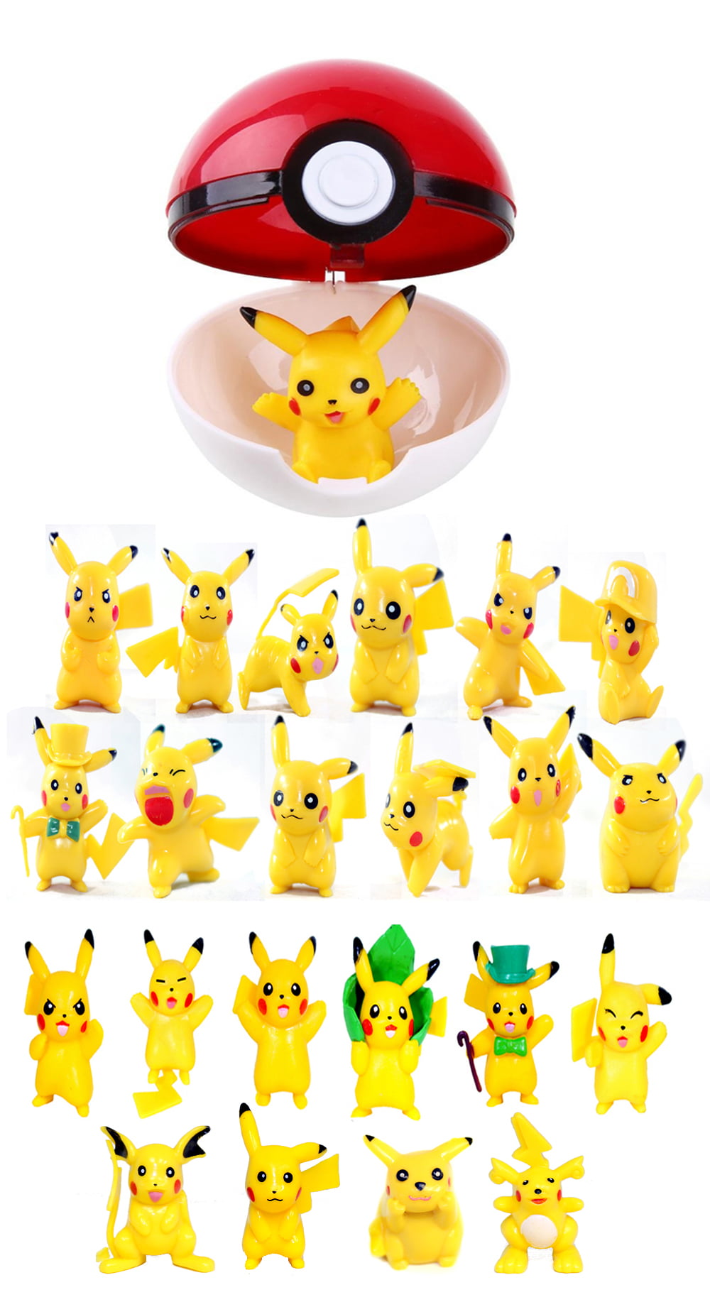 Pokemon Action Figure 24 Pcs Minifigures Cake Topper Party Favors Pikachu RANDOM 