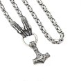 thumbnail image 5 of Thor's Hammer and Double Dragon Head Pendant Necklace - Stainless Steel Chain, Nordic Viking Jewelry Gift, 5 of 5