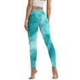 thumbnail image 2 of Renewold Marble Teal Yoga Pants for Women with Pockets Full Length Workout Leggings High Waist Tummy Control Lounge Pants Activewear Fashion Womens Leggings, XS, 2 of 8