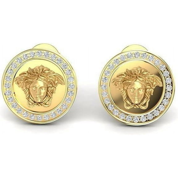 Gold Plated Medusa Stud Earrings, Dainty Medusa Earrings, Medusa Jewelry, Tiny Medusa Earrings, Birthday Gift For Her, Christmas Earrings