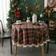 thumbnail image 1 of Mantel Redondo de 150 Cm y Mantel de Lino Verde a Cuadros Navideños, Lavable, para Mesa de Centro, Mantel Decorativo para Jardín o Cocina, 1 of 6