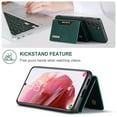 thumbnail image 3 of Feishell Case for Samsung Galaxy S22 5G,Premium PU Leather Magnetic Detachable 2-In-1 Card Pocket Back Flip ID Credit Card Slots Kickstand Shockproof Business Slim Phone Case,Green, 3 of 9