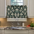 thumbnail image 2 of Yayeee Kitchen Curtains Tier Pair Light Filtering 27"x24" Rod Pocket Short Cafe Window Panel, Green Leaves, 2 of 7