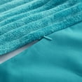 thumbnail image 5 of Nestl 2 Pc Cut Plush Reversible Duvet Cover and Sham Set with Zipper Closure & Corner Ties - 100% Soft Hypoallergenic Microfiber Decorative Comforter Cover Twin, Teal Blue, 5 of 8