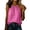 Hot Pink, variant on Women Crew Neck Linen Blend Cami Top, Tie Open Shoulder Side Button Solid Loose Sleeveless Blouse Black L