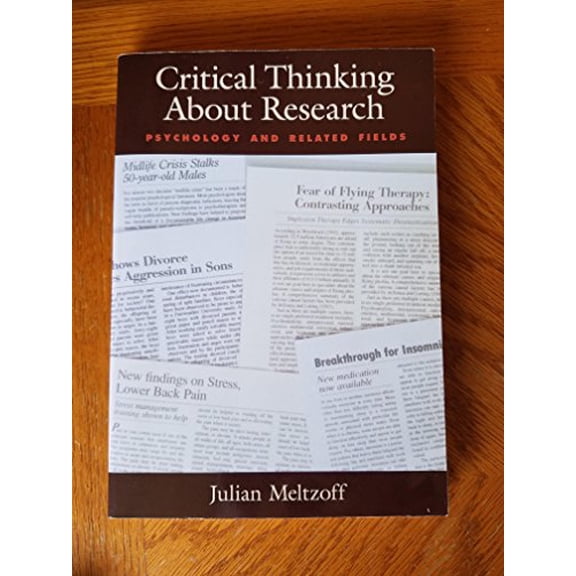 Pre-Owned Critical Thinking About Research: Psychology and Related Fields, 9781557984555, 1557984557, Paperback, 1 edition