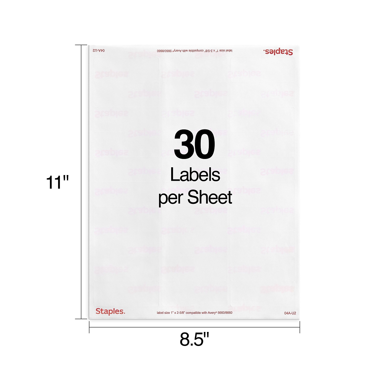 Staples Laser/Inkjet Address Labels 1" x 2 5/8" Clear 30 Labels/Sheet 575748