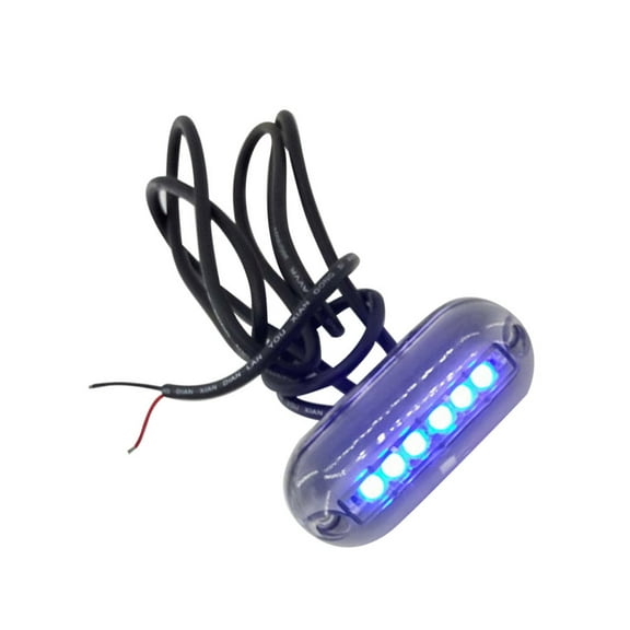 Worgeous 12V Waterproof LED Underwater Lights Marine Boat Drain Lamp Fishing Swimming Diving for Boat Yacht - Blue Light