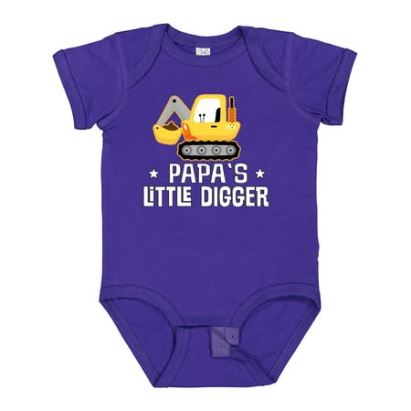 

Inktastic Papa Little Digger Construction Truck Gift Baby Boy Bodysuit