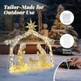 thumbnail image 3 of 6ft Christmas Nativity Scene Garden Decoration - Silver Roof, 190 LED Lights, Joseph/Mary/Infant Figures - Indoor/Outdoor Holiday Decor, 3 of 8