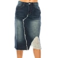 thumbnail image 4 of Fashion2Love Women's Juniors  Calf - Length Non-Stretch Denim Pencil Skirt, 4 of 6