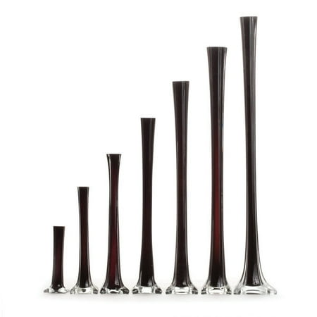 Tall Eiffel Tower Glass Vase Centerpiece, 12-inch, Black