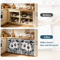 thumbnail image 4 of Black White Spring Floral Small Sink Skirt 10"Wx11"L,Dustproof Under Sink Curtain with Self Adhesive Tape,Summer Botanical Modern Cabinet Curtain Cover for Bathroom Vanity,Kitchen Storage Shelf,RV, 4 of 9
