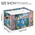 thumbnail image 4 of Yayeee Canvas Storage Basket with Handles for Shelves Fabric Bins Closet Organizer, Purple Seaside, 4 of 8