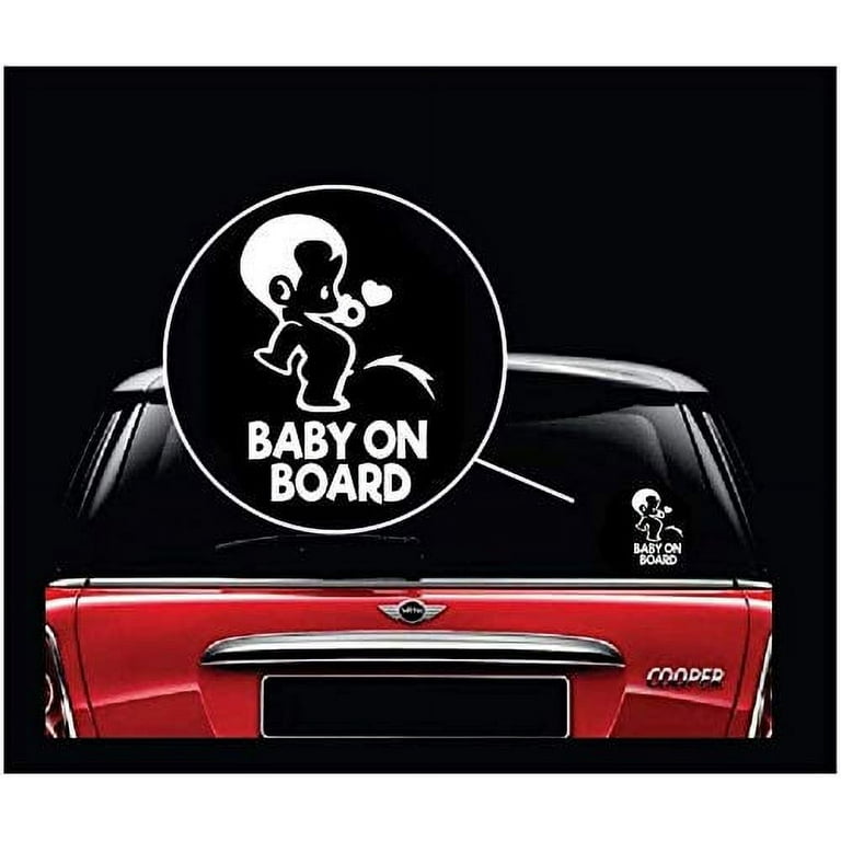 TOTOMO Baby on Board Sticker for Cars Funny Cute Safety Caution Decal Sign  for Car Window and Bumper No Need for Magnet or Suction Cup - Peeing Boy 