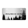 Jeep Rubicon Forrest Sillhouette Graphic Brush Special Aluminum Metal License Plate