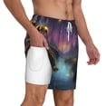 thumbnail image 2 of Balery Magical Bees Twilight River Mens Swim Trunks Swim Shorts for Men Quick Dry Inseam Beach Shorts with Compression Liner Pocket-Large, 2 of 9
