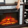 thumbnail image 3 of Sesslife Electric Fireplace TV Stand for 70" TVs, Farmhouse TV Console Table with Faux Stacked Stone Surrounded, Media Entertainment Center with Remote Control Fireplace for Living Room, Cherry, 3 of 7