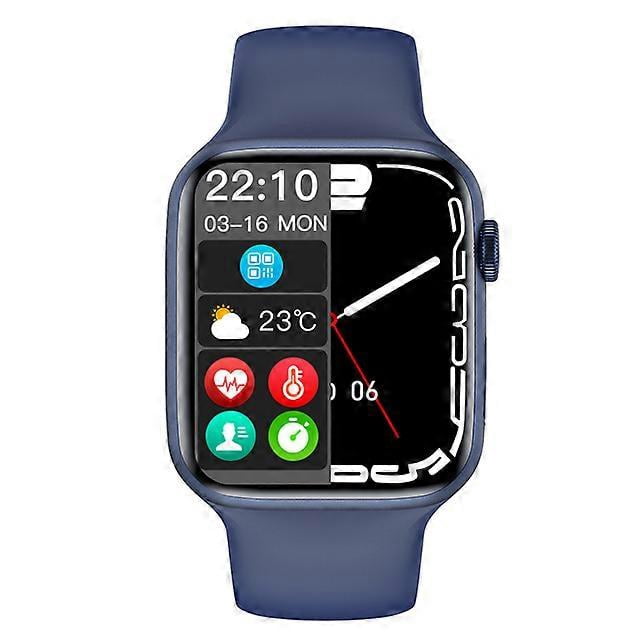 Reloj inteligente IP68 resistente al agua para hombre, mide la frecuencia cardíaca, la presión arterial, el oxígeno, las llamadas, reloj inteligente para Apple Android Watch para mujer, azul