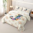 thumbnail image 3 of Feelyou Butterfly Letter J Twin Quilt Set for Women Girls, Retro Watercolor Floral Twin Coverlet Set, Multi-Color, 2pcs, 3 of 7
