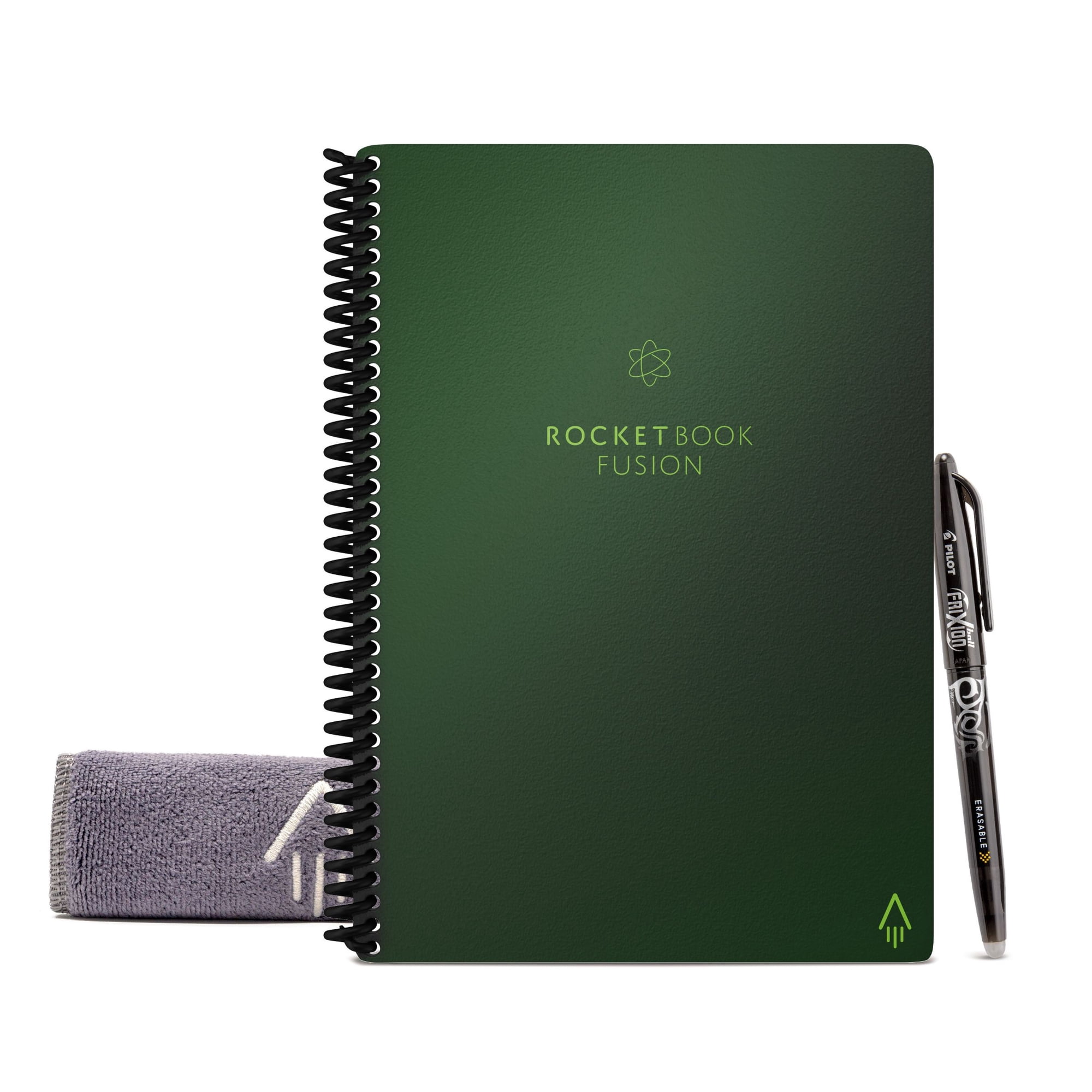 Rocketbook Fusion Smart Reusable and Sustainable Spiral Notebook - Green - Executive Size Eco-Friendly Notebook (6 x 8.8 ) - Planner Task List Calendar and More