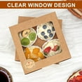 thumbnail image 3 of 50 PCS Cookie Boxes with Window, 6x6x3 Inch Cupcake Boxes, Brown Bakery Containers for Pastry, Dessert, Chocolate Strawberries, Treat Boxes with Stickers & Jute Twine, 3 of 9