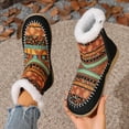 thumbnail image 2 of Brown Female Leisure Snow Boots Ethnic Style Printed Thick Sole For Outdoor Activities Winter Ready, 2 of 9