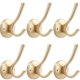 thumbnail image 1 of Tofiigrem Ganchos de pared dorados, paquete de 6 ganchos para batas, ganchos de baño dobles de metal resistente, ganchos para toallas de mano montados en la pared para cubículo, baño, cocina, armario,, 1 of 5