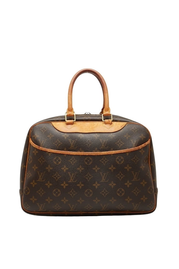 Pre-Owned Louis Vuitton Monogram Deauville Handbag M47270 Brown Leather Women's LOUIS... (Fair)