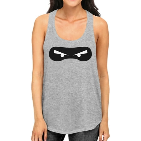 Ninja Eyes Womens Grey Racerback Tanks Halloween Costume Tshirt