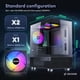 thumbnail image 4 of Funda para PC Okinos Aqua 3 Micro ATX con 3 ventiladores ARGB de 120 mm y 3 pines, 4 of 9