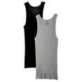 thumbnail image 4 of Hanes Men's ComfortSoft Tagless White Tanks, 3 Pack, Grey/Black, S, 4 of 8