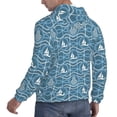 thumbnail image 3 of KLL Nautical Print Mens Hoodie Long Sleeve Casual Pullover Hooded Sweatshirt Fashion Drawstring Hoodies with Pocket-Large, 3 of 6