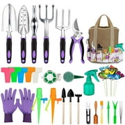 83 Pcs Garden Tools Set, Extra Succulent Tools Set, Heavy Duty Gardening Tools with Garden Tool Bag,Knee Pads Gloves Sprayer Garden Kit, Outdoor Gardening Gifts Tools for Men Women