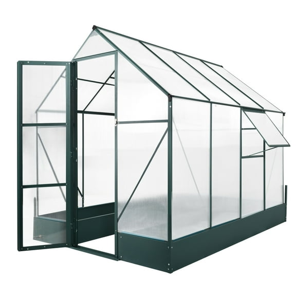 Walk-in Greenhouse Garden Temperature Controlled Window with Foundation