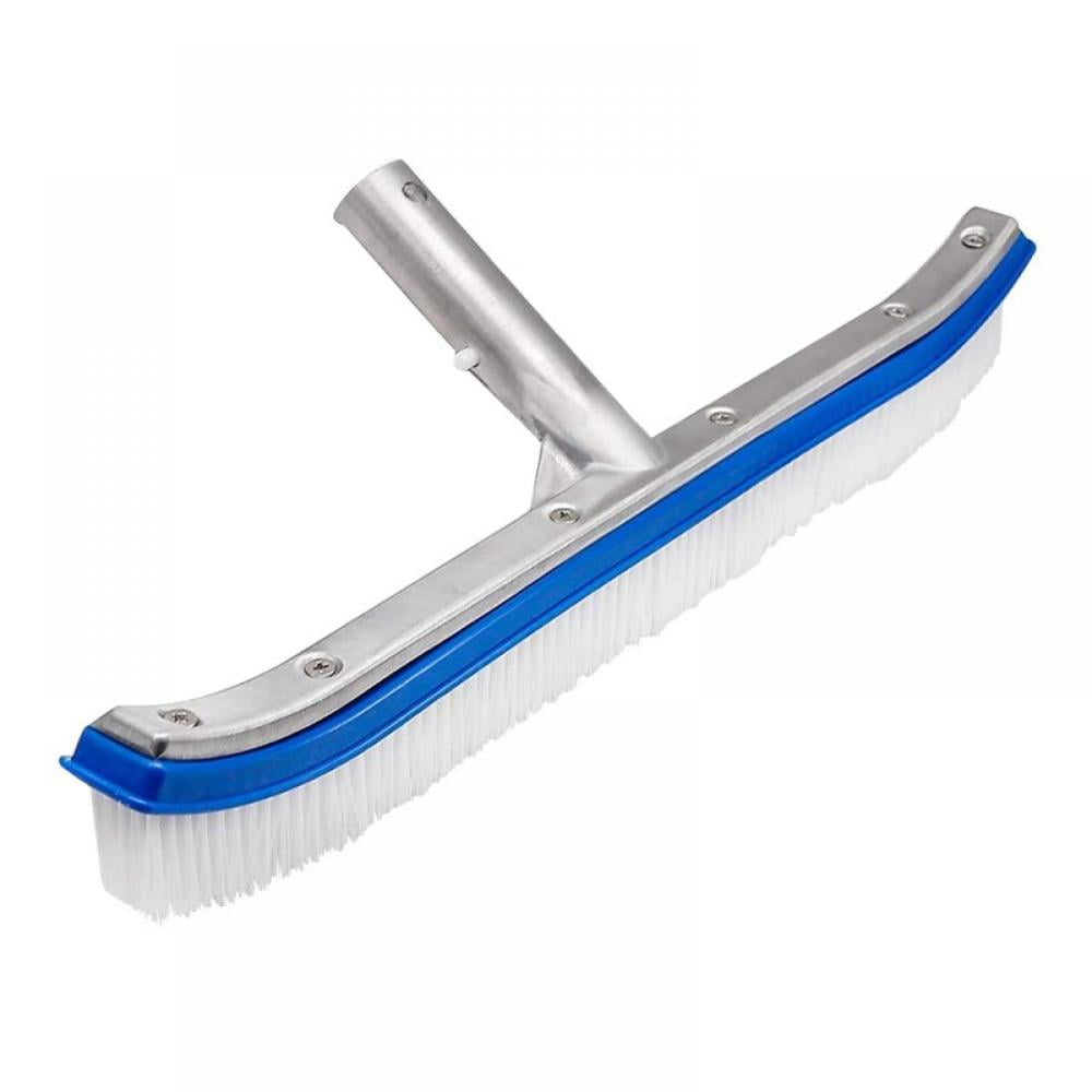 Swimming Pool Wall And Tile Brush, 18 "polished Aluminum Back Cleaning
