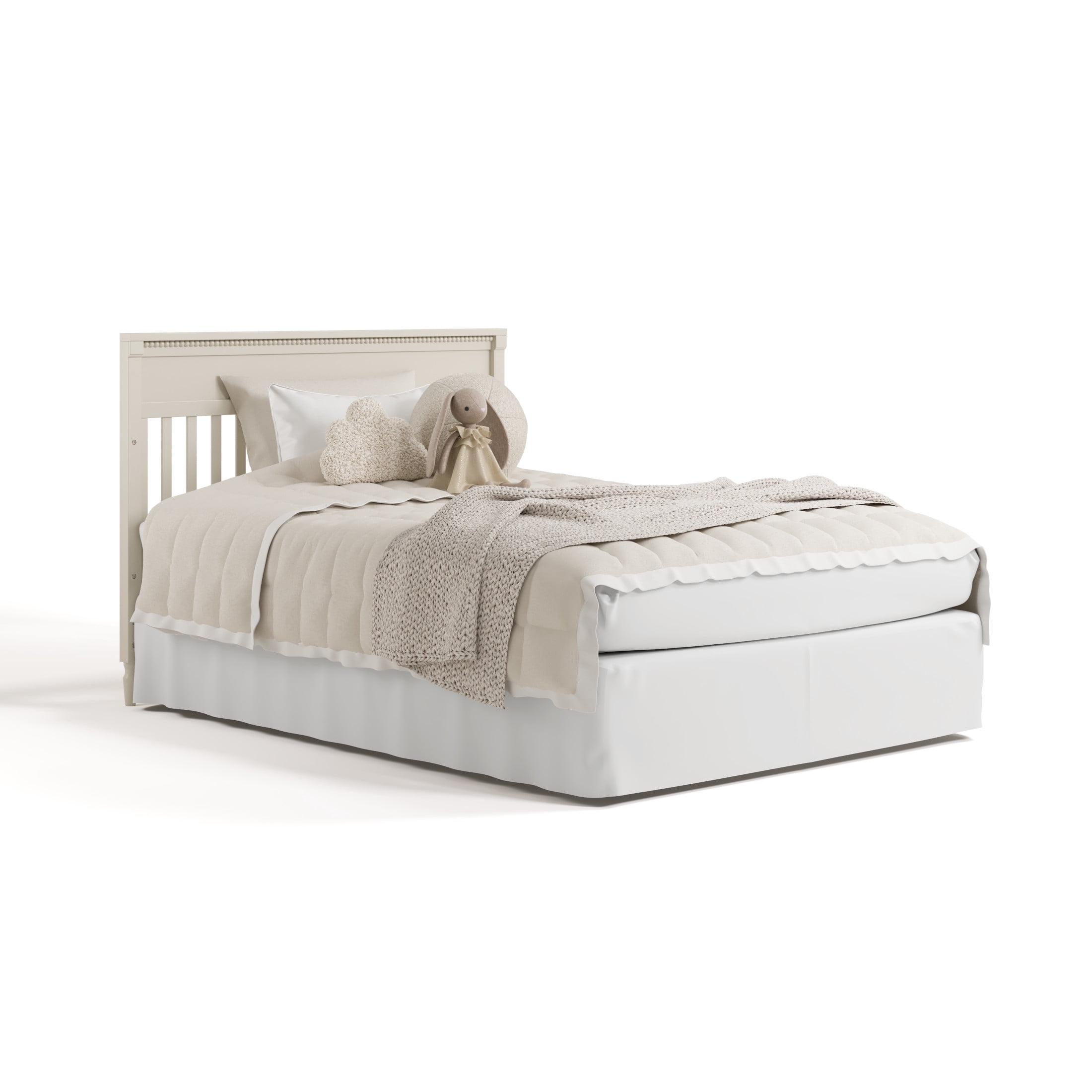 Storkcraft Valencia 5-in-1 Convertible Crib with Bonus Toddler Guardrail, Frosted Oat