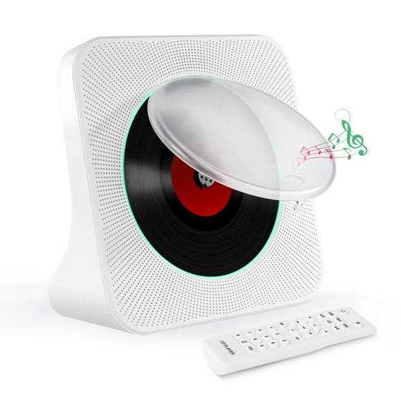 Bluetooth CD Player with Screen, USB and Aux Port, FM, Compact Audio Boombox Music Player
