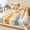 Gray Orange, variant on Twin Sze Fitted Sheet Set - Orange Gray 2 Piece Bedding Sets 16" Deep Pocket Fitted Sheet with 1 Pillowcase, Retro Country Abstract Ombre Aesthetic Brushed Microfiber Hotel Luxury Bed Sheets