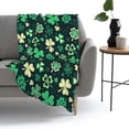 thumbnail image 6 of St. Patrick''s Day Throw Blanket, Ireland Clovers Blanket, Super Soft Warm Shamrock Throw Blanket for Couch Sofa Chair Office Bedding Fuzzy Blanket Gifts 40"x50", 6 of 6