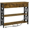 thumbnail image 2 of Yaheetech Vintage Wooden Console Table with Open Shelves, Rustic Brown, 2 of 11
