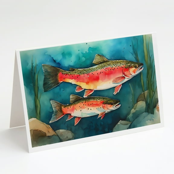 Trout Greeting Cards Pack of 8 7 in x 5 in